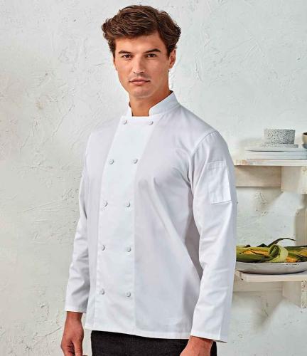 Premier Coolchecker� Long Sleeve Chef's Jacket - WHI - M
